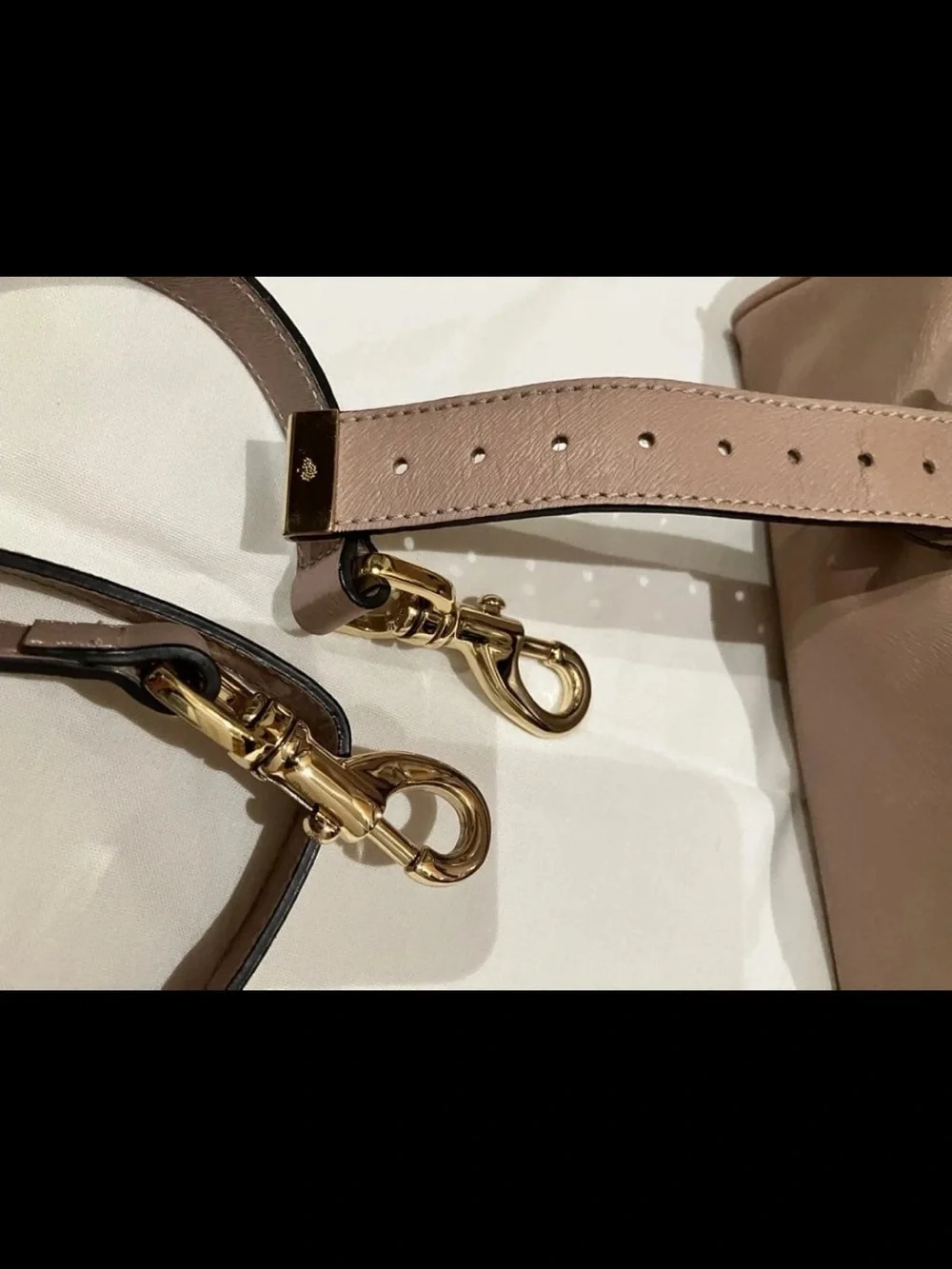 Mulberry Taupe Braided-Handle Satchel with Gold Hardware